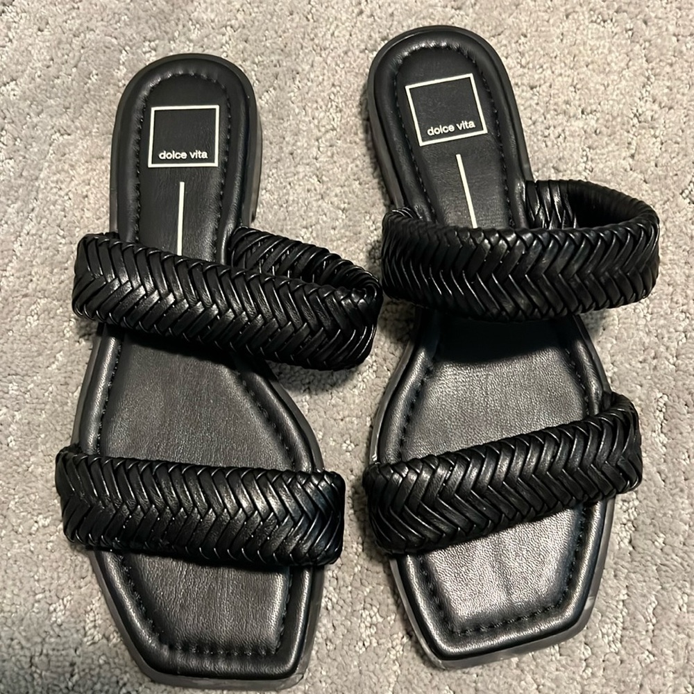 NEW DOLCE VITA BRAIDED STRAP SANDAL - BLACK